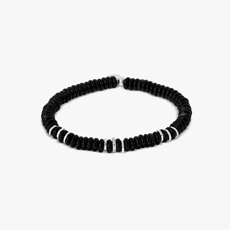 elegant gold bracelets for women -Positano Beaded Bracelet With Black Agate