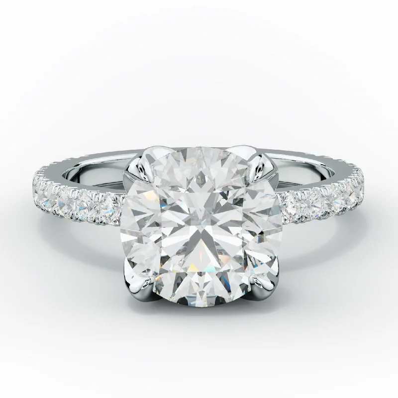 women’s engagement rings with colored stones -Evelyn Round Diamond Engagement Ring