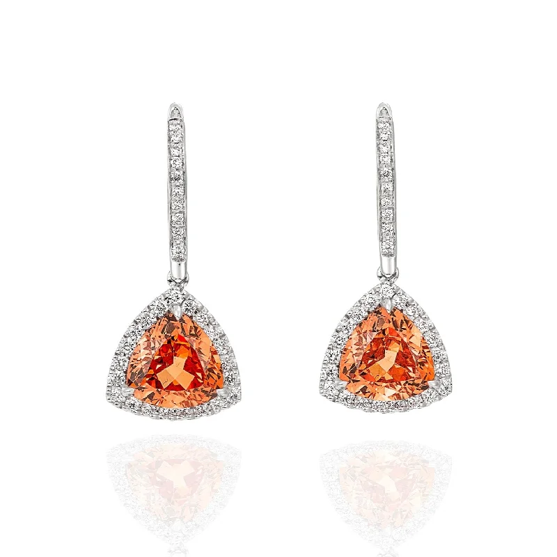 luxury diamond hoop earrings -Mandarin Garnet Drop Earrings