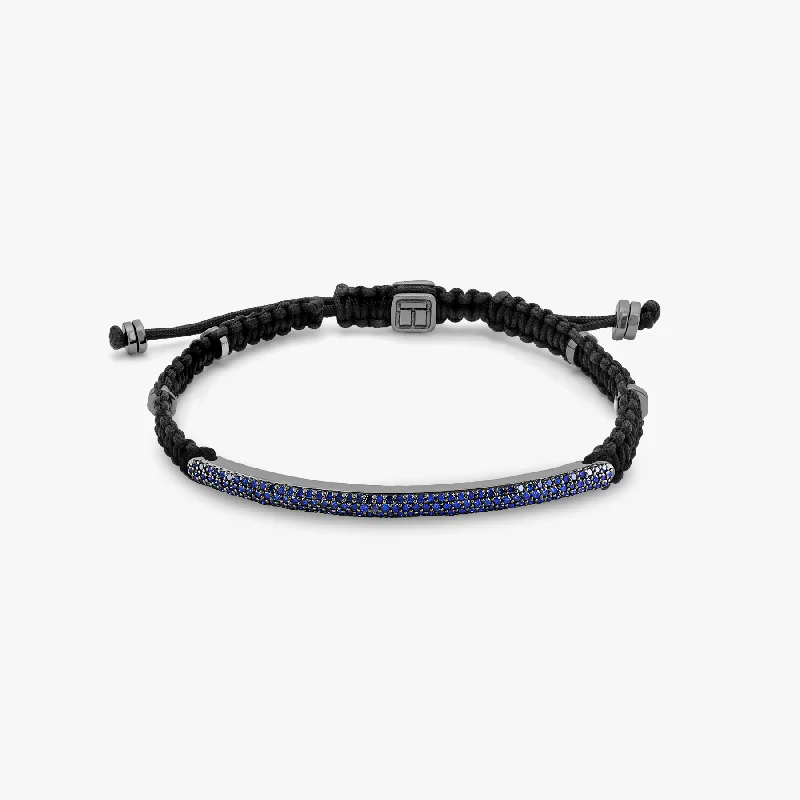 simple bangles for women -Windsor Macrame Bracelet With Blue Sapphire