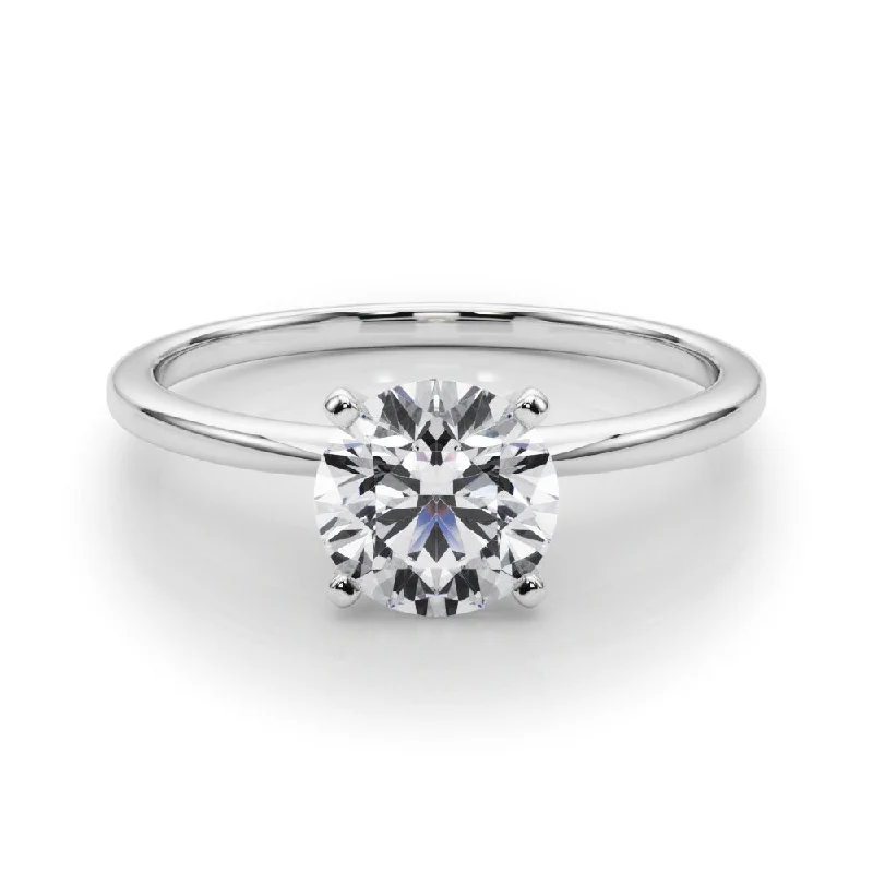 princess cut engagement rings for women -Angelica Round Solitaire Engagement Ring