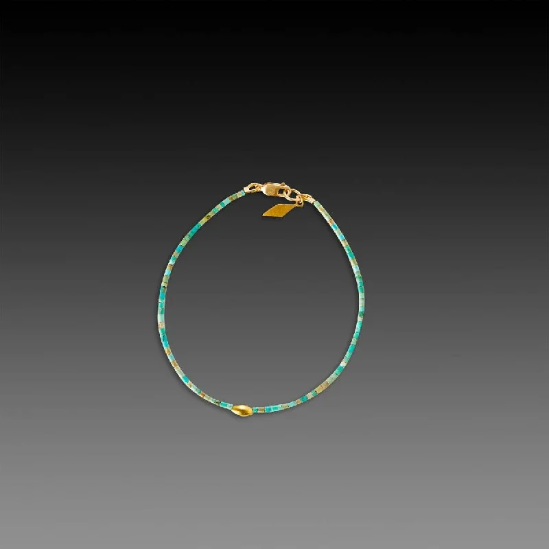 modern bangles for women -Turquoise Bracelet with 22k Diamond Charm