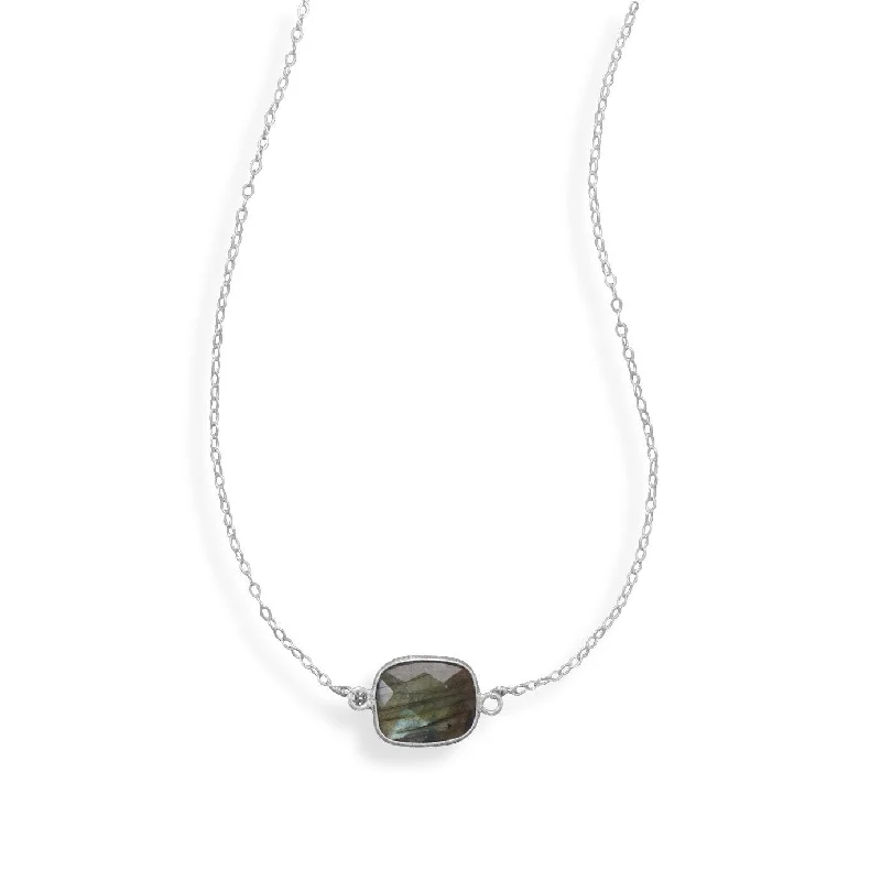 trendy gold necklaces for women -16"+2" Labradorite Necklace