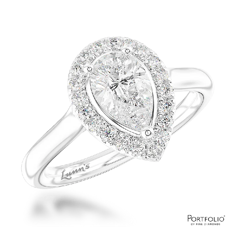 wedding ring sets for women -Cluster 0.70ct D VS2 Diamond Platinum Ring