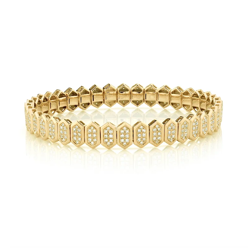 bohemian bracelets for women -READY TO SHIP DIAMOND HEXAGON STRETCH BRACELET