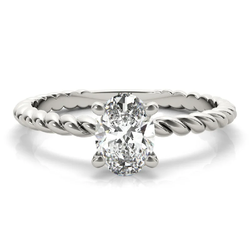 two-tone engagement rings -Eleanor Oval Diamond Solitaire Engagement Ring