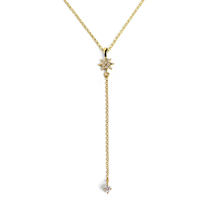 dainty necklaces for women -Y Polar Star Gold Necklace