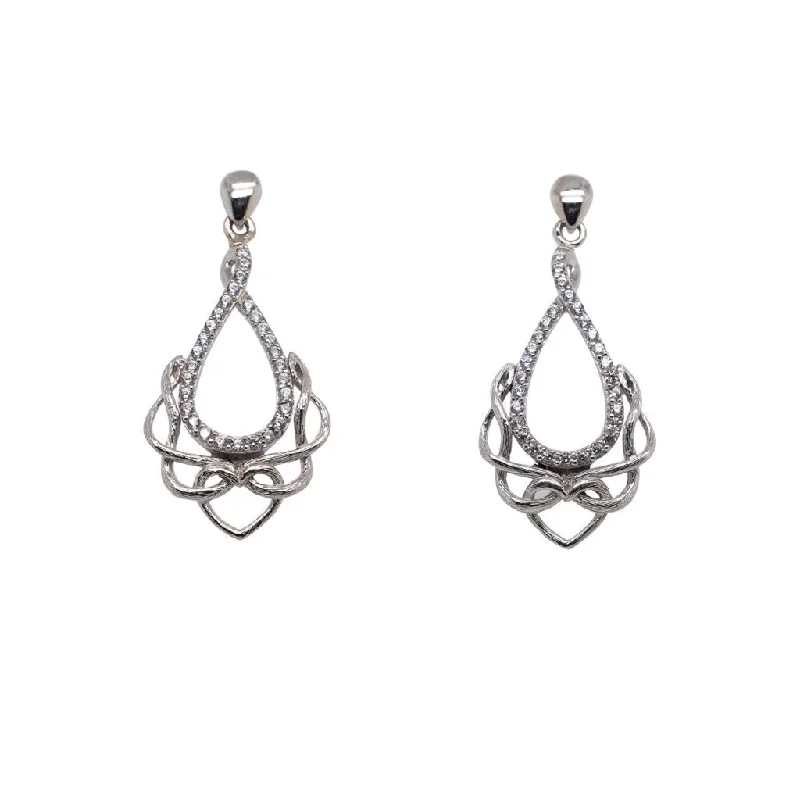 personalized earrings for women -Silver Love's Chalice Post Earrings