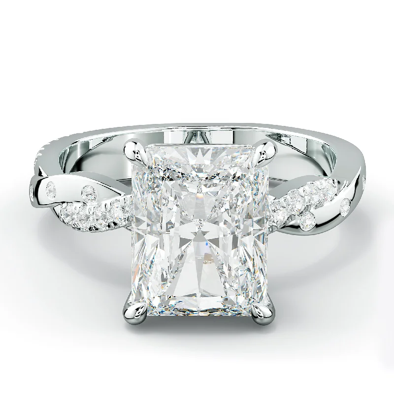 women’s stackable engagement rings -Mia Radiant Cut Diamond Engagement Ring