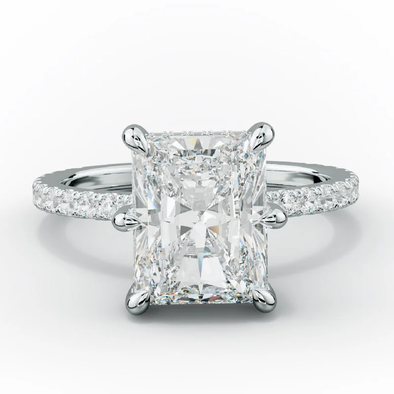 bridal set engagement rings -Chloe Six Prong Radiant Diamond Engagement Ring