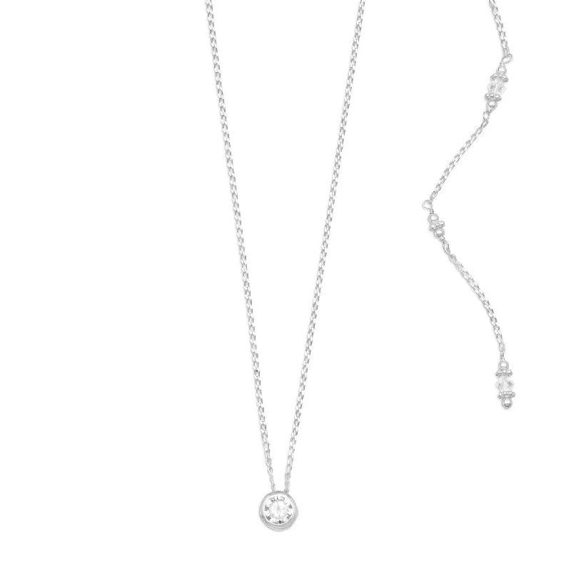 symbolic necklaces for women -Elegant CZ and Crystal Back Drop Necklace