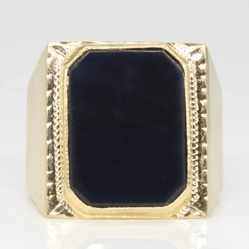 vintage gemstone rings for women -Onyx Cocktail Ring | 2.20ct | SZ 9.75 |