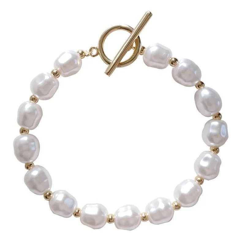 women’s woven bracelets -Pearl Bracelet Faux Pearl Bracelet