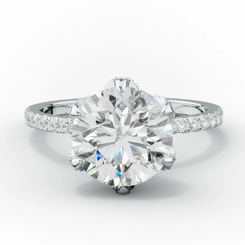 vintage-inspired engagement rings -Charlotte Six Prong Round Diamond Engagement Ring