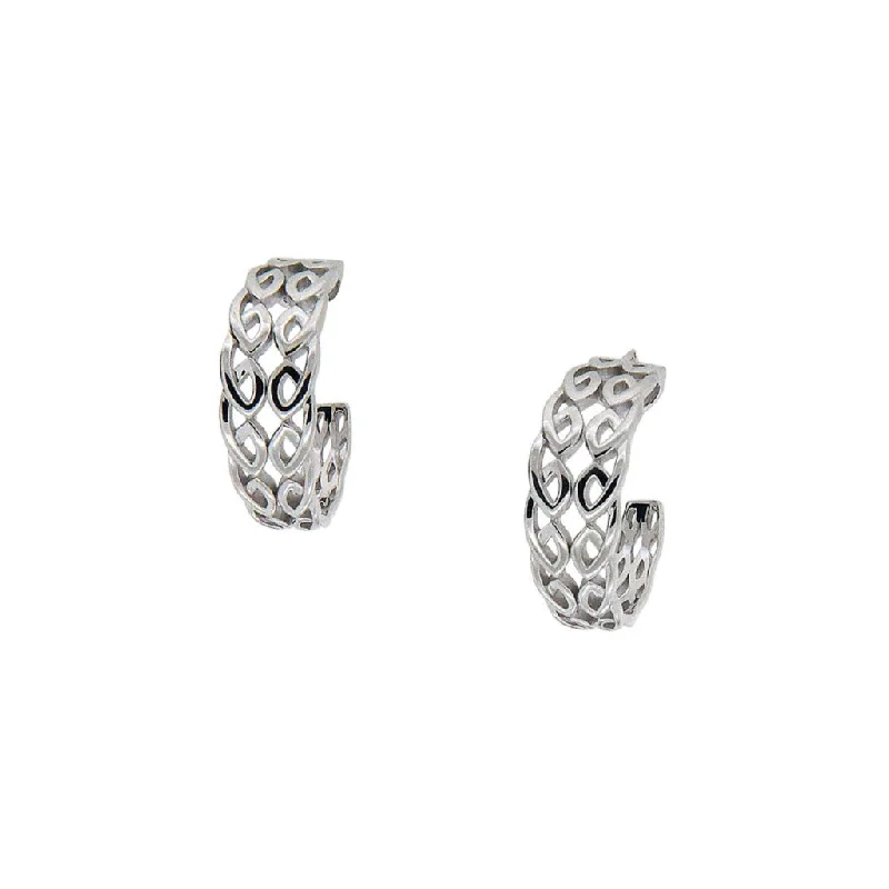 trendy earring sets for women -Silver Bridge Post Earrings