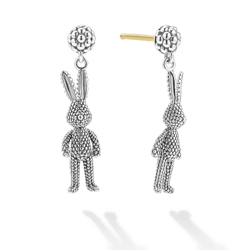 fancy earrings for women -Rare Wonders Petite Silver Karat Drop Earrings