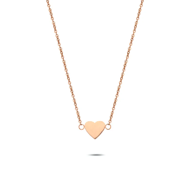 classic diamond necklaces for women -Heart necklace rosé gold