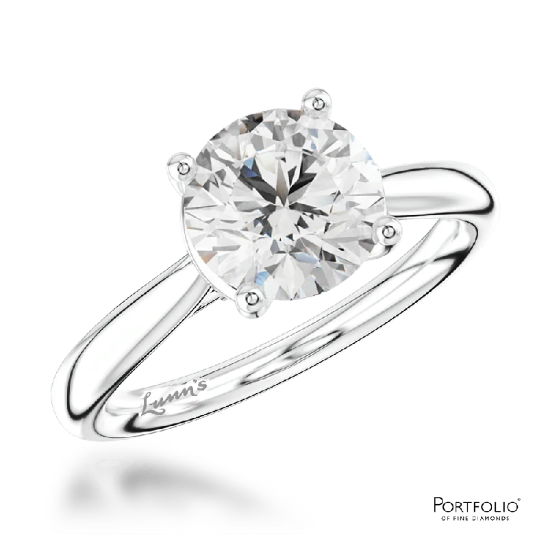 trendy rings for women -Solitaire 3.01ct E SI1 Diamond Platinum Ring