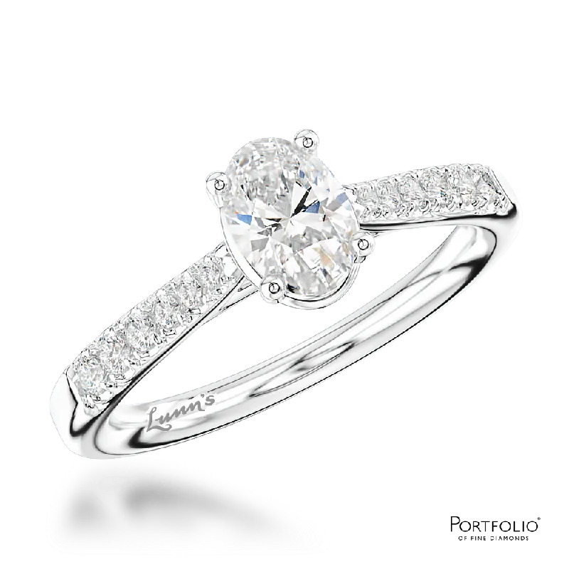 custom silver rings for women -Solitaire 0.41ct E SI1 Diamond Platinum Ring