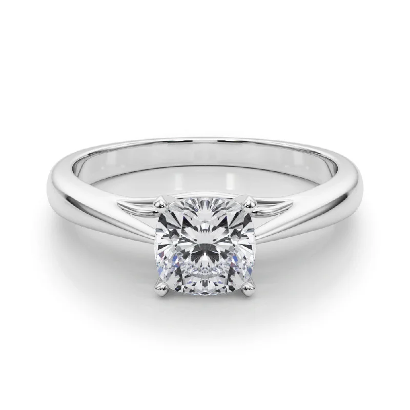 simple engagement rings for women -Katerina Cushion Diamond Solitaire Engagement Ring