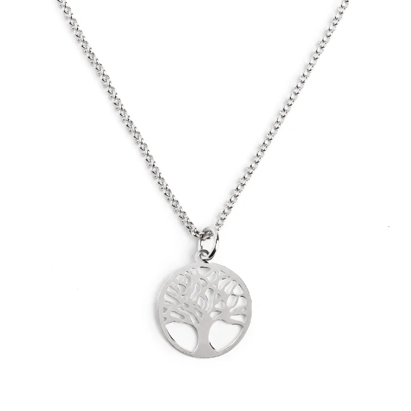 personalized birthstone necklaces for women -Tree of Life Silver Necklace