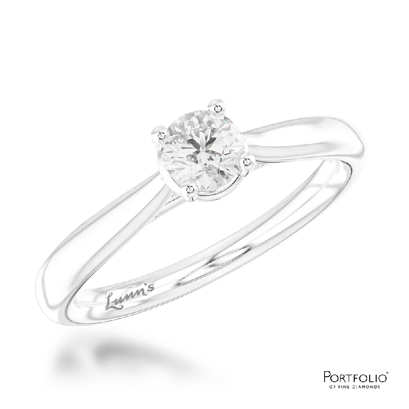 timeless rings for women -Solitaire 0.40ct D SI2 Diamond Platinum Ring