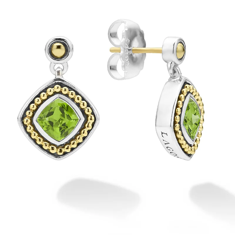 silver stud earrings for women -Rittenhouse Peridot Drop Earrings