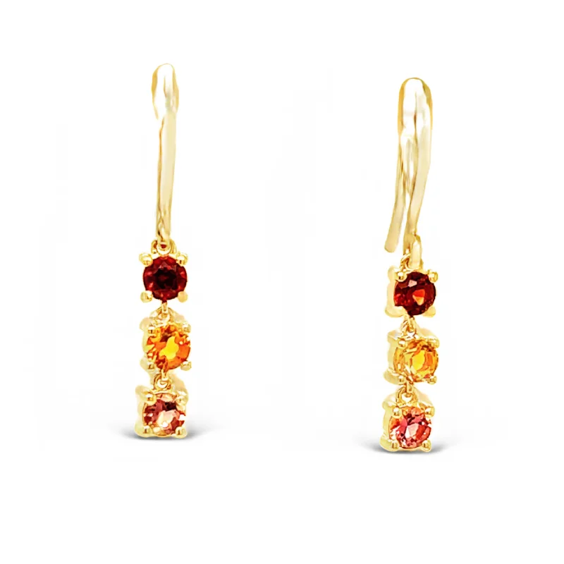 stud earrings for women -Sunset Tri-Stone Earrings