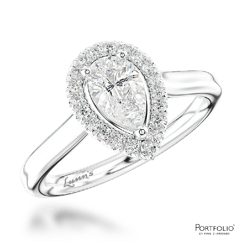 women’s promise rings -Cluster 0.54ct F SI1 Diamond Platinum Ring