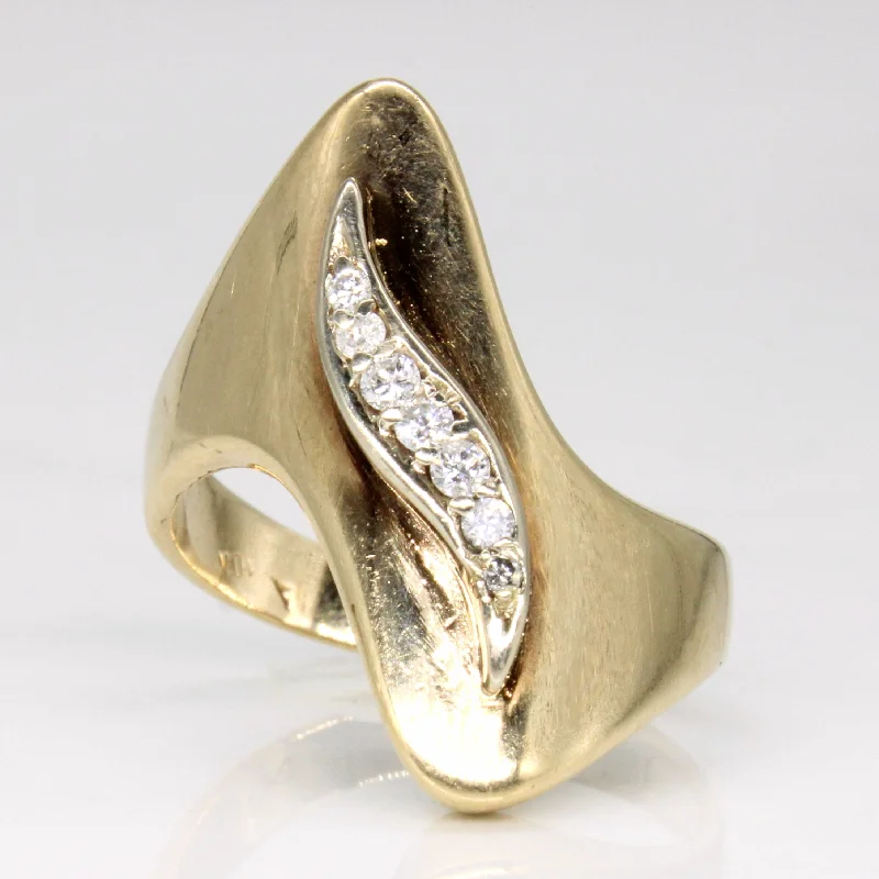 dainty rings for women -Diamond Cocktail Ring | 0.12ctw | SZ 6.5 |