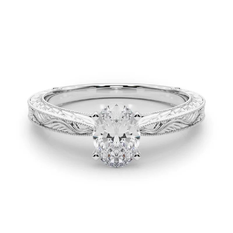 custom-made engagement rings for women -Victoria Oval Diamond Solitaire Engagement Ring