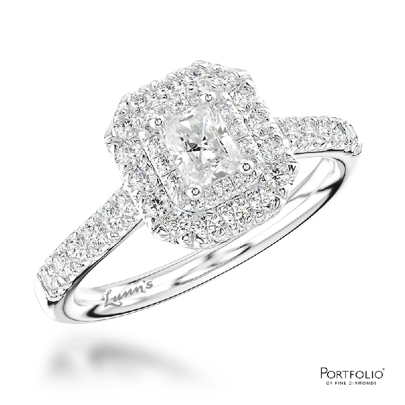 luxury engagement rings for women -Cluster 0.90ct H VVS2 Diamond Platinum Ring