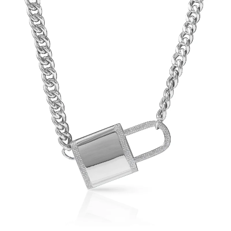 bohemian necklaces for women -14KT White Gold Diamond Luxe Lovelock Necklace