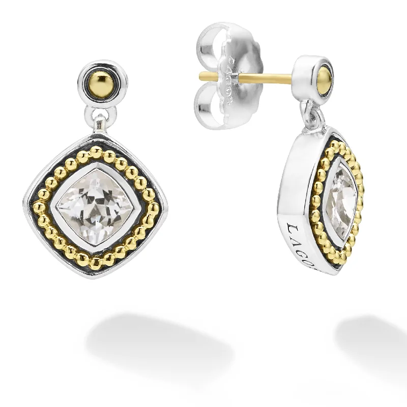 cute earrings for women -Rittenhouse White Topaz Drop Earrings