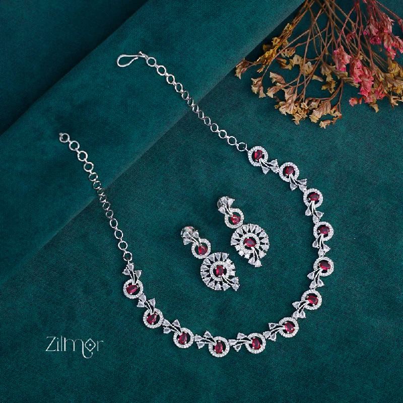 unique charm necklaces for women -OT1011186 -AD Stone Necklace Earrings Set