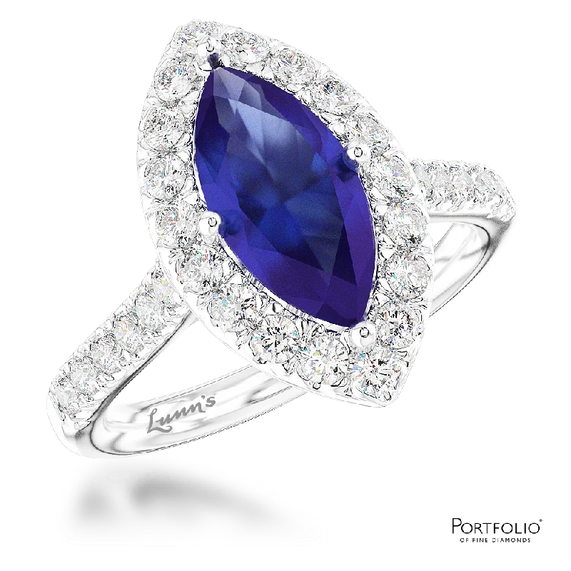 beautiful cocktail rings for women -Cluster 2.00ct Sapphire Platinum Ring