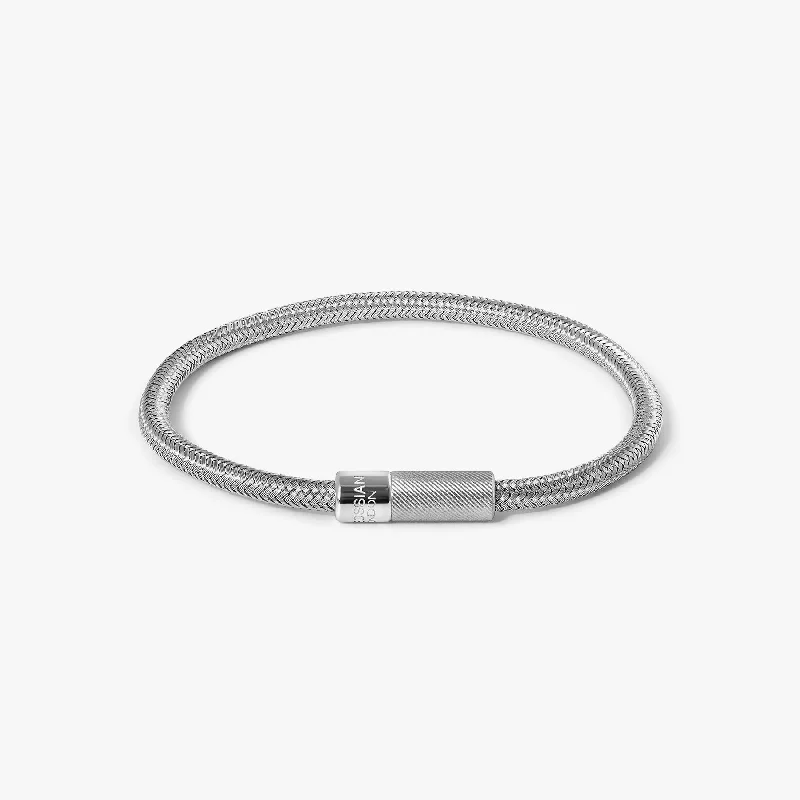 silver bracelets for women -Pop Rigato Rame Bracelet In Silver