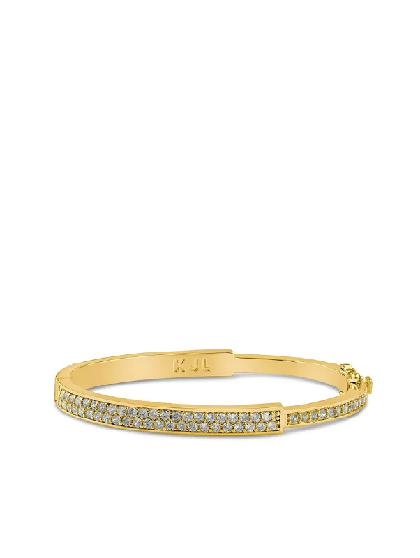 boho bangles for women -Pave CZ Hinged Bangle