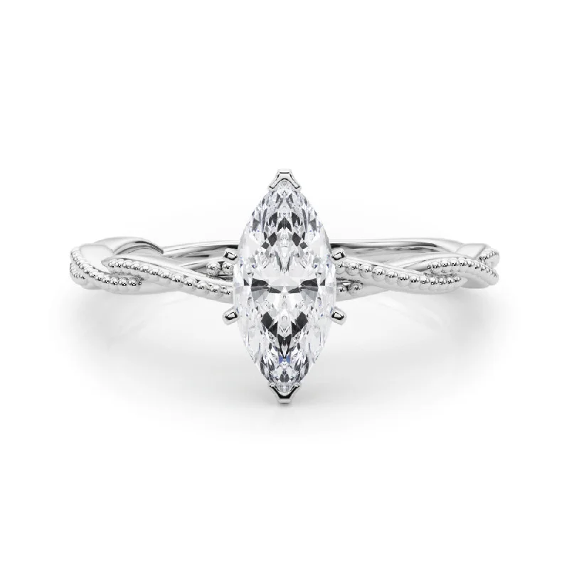 large diamond engagement rings -Anastasia Twisted Vine Marquise Diamond Solitaire Engagement Ring