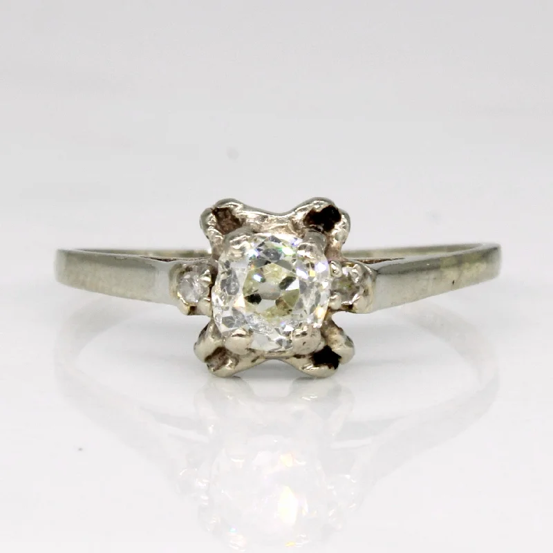 stylish rings for women -Illusion Set Old Mine Diamond Engagement Ring | 0.39ctw | SZ 6 |