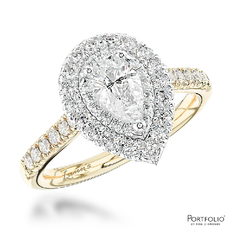 dainty rings for women -Cluster 0.70ct G SI1 Diamond Yellow Gold/Platinum Ring