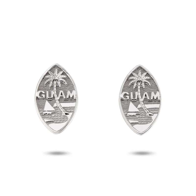 fashion jewelry earrings -Solid Silver Guam Seal Earrings | Filled