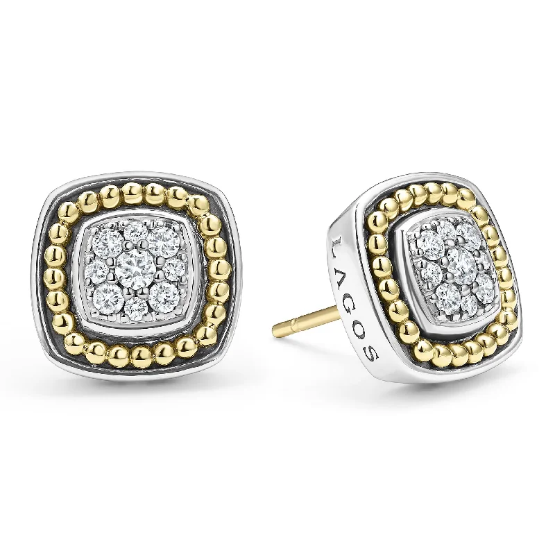 matching earrings for women -Rittenhouse Two-Tone Diamond Stud Earrings