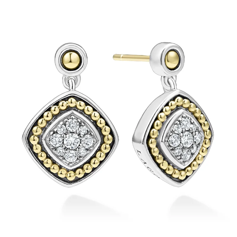 bridal earrings for women -Rittenhouse Two-Tone Diamond Drop Earrings