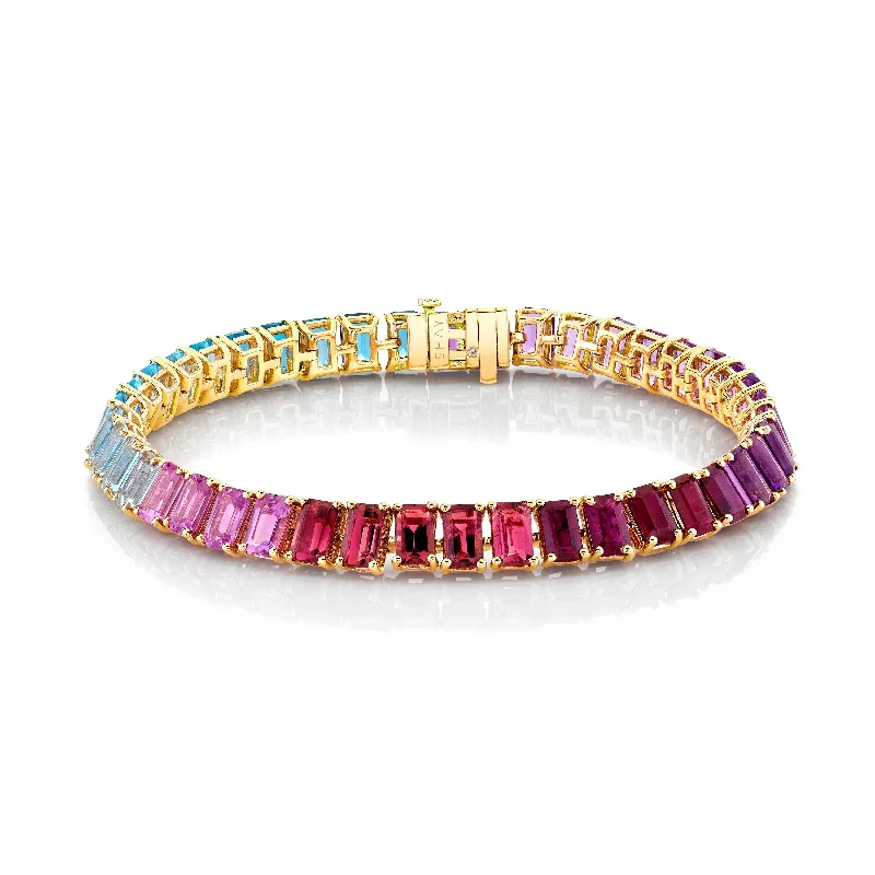 women’s crystal bangles -RAINBOW PASTEL TENNIS BRACELET