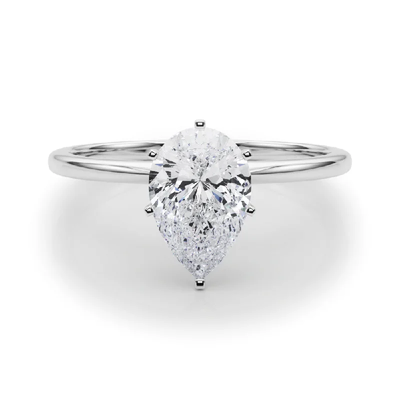 luxury engagement rings -Angelica Pear Diamond Solitaire Engagement Ring