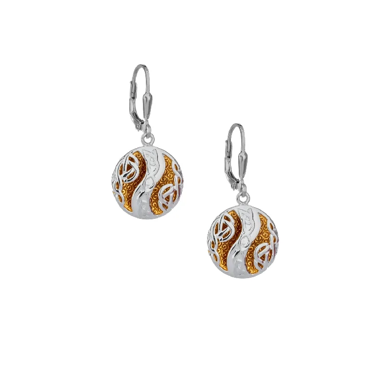 large hoop earrings -Silver with 22k Gold Gilding Faerie Pool Earrings