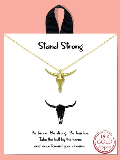 minimalist gold necklaces for women -Longhorn Necklace