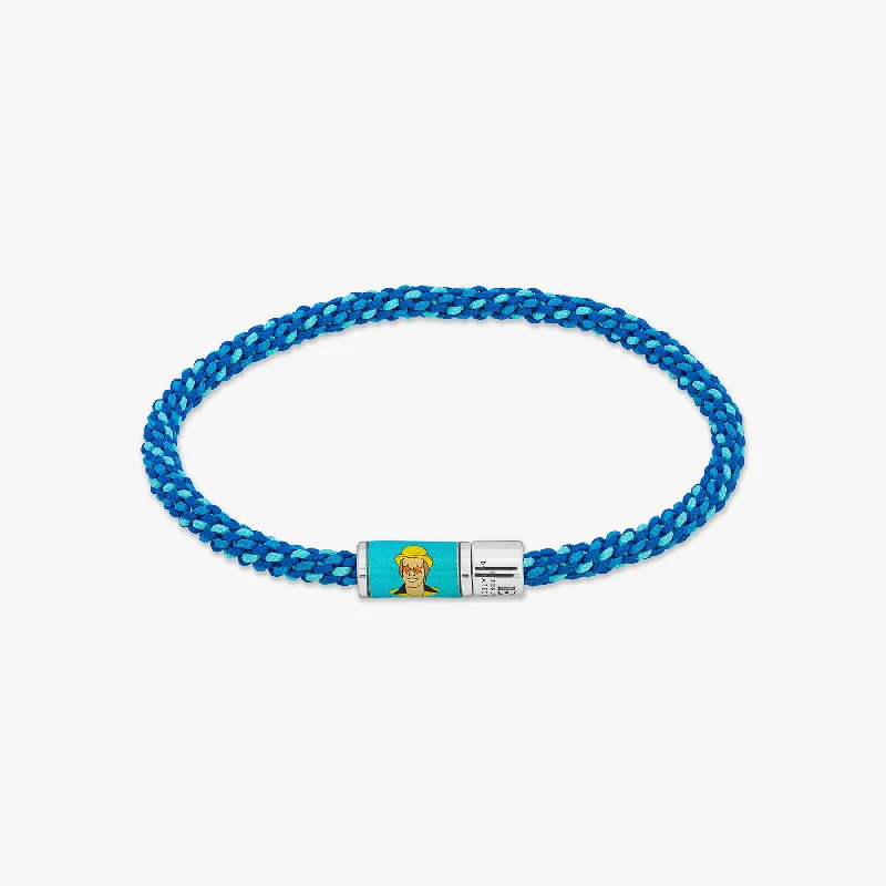 designer bangles for women -Blue Stainless Steel Star Pop Recycle Bracelet