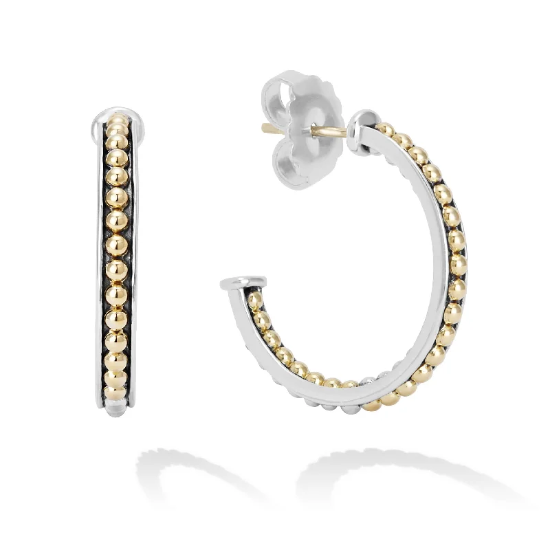 women’s luxury pearl earrings -KSL Medium Two-Tone Hoop Earrings